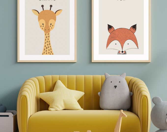 Fox Animal Nursery Prints