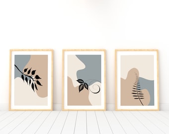 Set of 3 abstract botanical prints