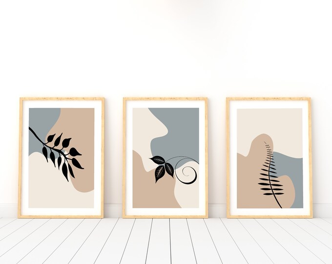 Set of 3 abstract botanical prints