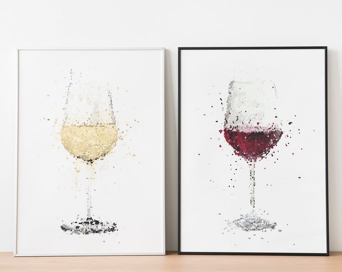 Champagne Wine glass  / alcohol wall art  / kitchen print