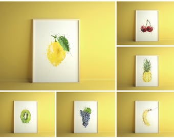 Fruit Kitchen prints / food wall art