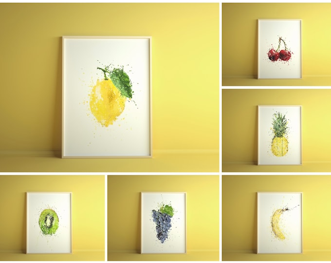 Fruit Kitchen prints / food wall art