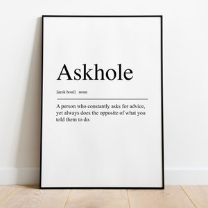 Askhole definitie offerte afdrukken