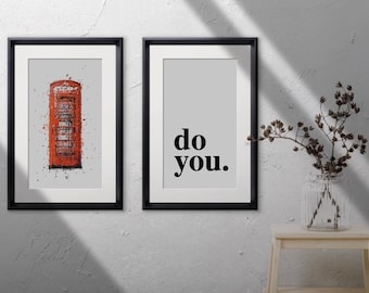 Red phone box wall art print