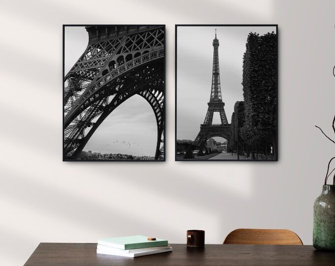 Set of 2 Paris Eiffel Tower poster prints