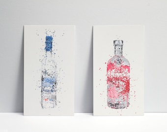 Vodka Kitchen print / alcohol bottle wall art