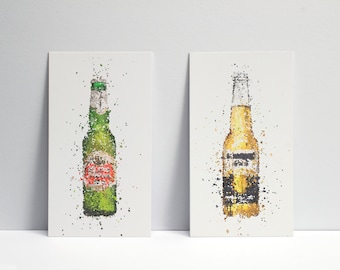 Beer Cider / kitchen print / alcohol bottle wall art