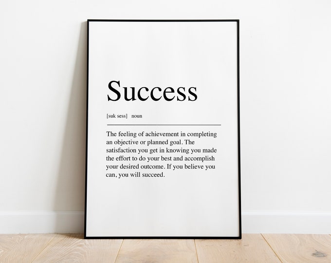 Success definition Quote Print