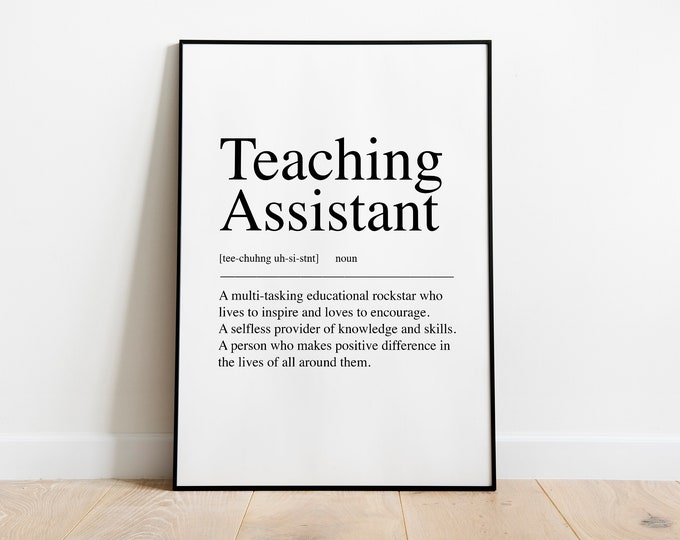 Teacher assistant gift definition Quote Print