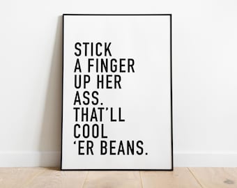 Rude Finger quote wall art print