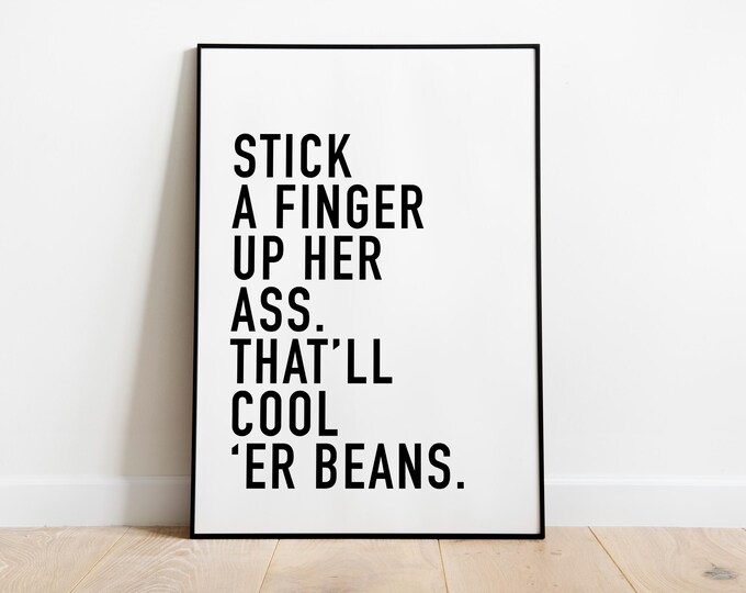 Rude Finger quote wall art print
