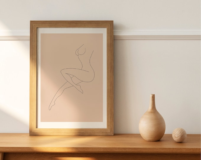 female body line art Print