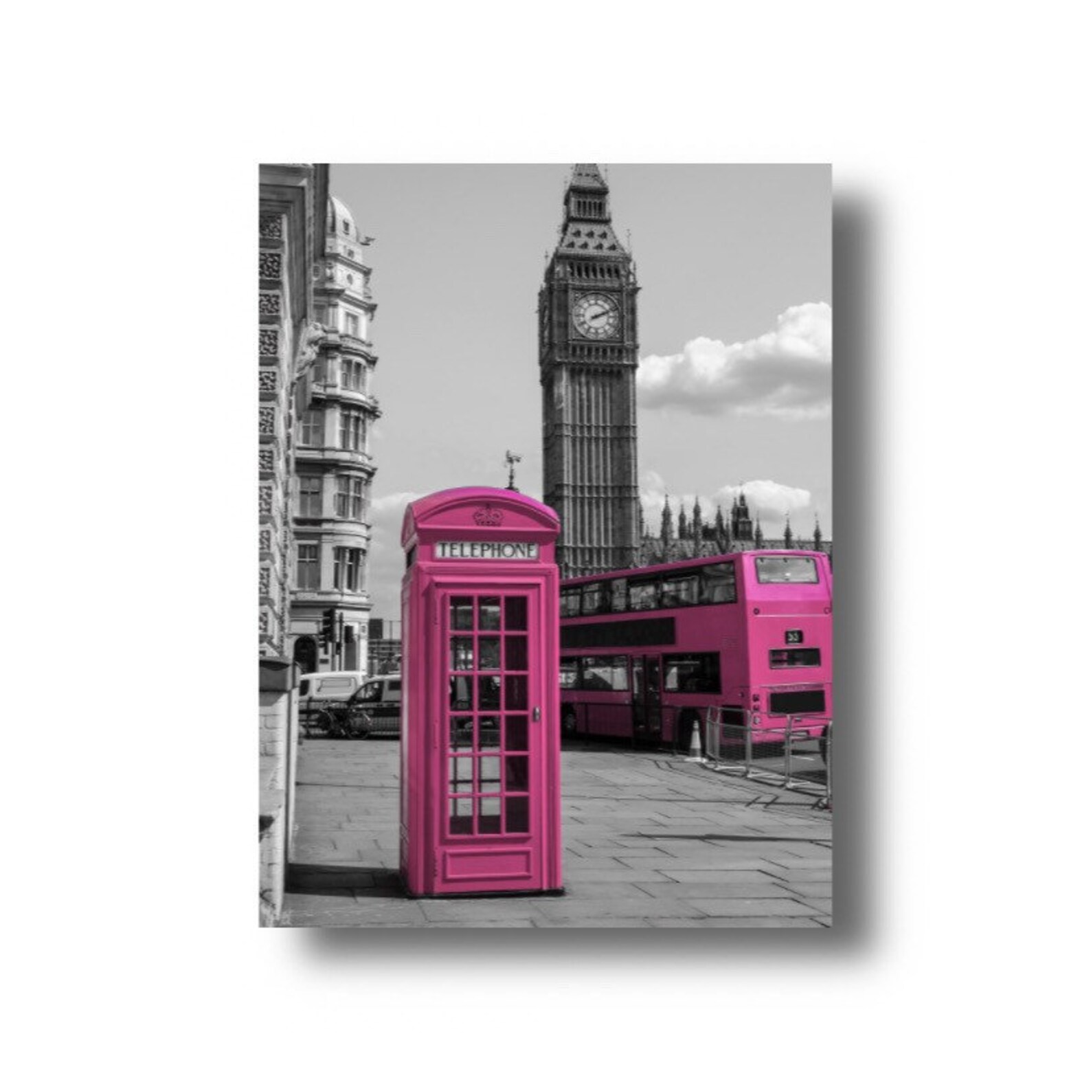 Pink London Phone Box Poster Print - Etsy