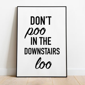 下の階のトイレでうんちをしないでください バスルームのプリントの引用