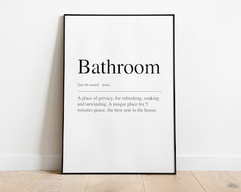 Bathroom definition Bathroom Quote Print