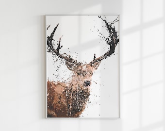 Stag head print/canvas