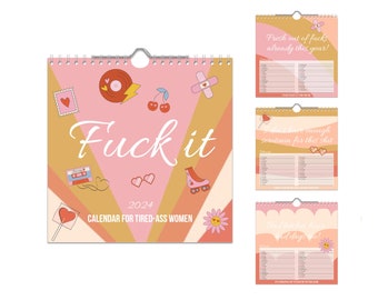 2024 Wall Calendar, Funny Calendar, Boss Bitch Calendar, Swearing Calendar, Rude Calendar, Motivation Calendar