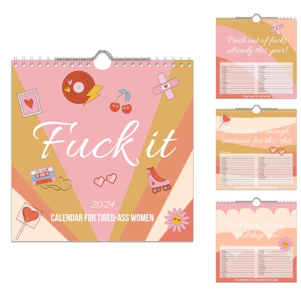 2024 Wall Calendar, Funny Calendar, Boss Bitch Calendar, Swearing Calendar, Rude Calendar, Motivation Calendar