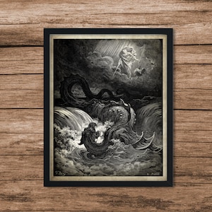 Die Zerstorung Von Leviathan Von Gustave Dore Leviathan Etsy