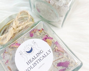 Rosemary & Lavender Epsom Bath Salts infused with Rose petals