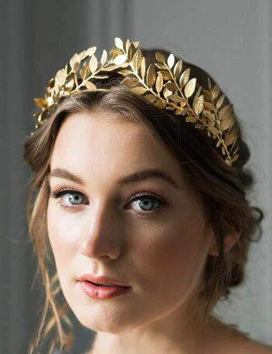 Bridal Gold Leaf Crown Headband Bridal Tiara Gold Leaf tocado Etsy