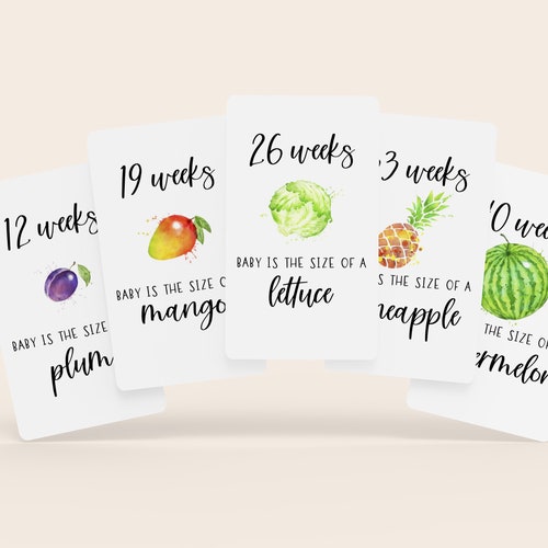 Baby Sizes By Week Animals Not Fruit Baby In Womb Week By Etsy