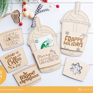 Christmas Gift Card Holder Coffee Gift Card Holder Laser File Frappe