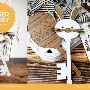 Archivo láser de llave de conejo de Pascua para corte por láser con Glowforge y otros cortadores láser