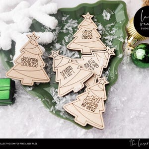 SVG-laserbestand in de vorm van een kerstboom - vakantieknipsel voor doe-het-zelfornamenten, knutselen, spellen - kerstlaserbestand voor Glowforge - SVG-laserbestand