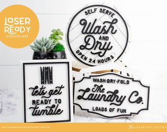 Laundry Sign SVG Files for Laser Cutting