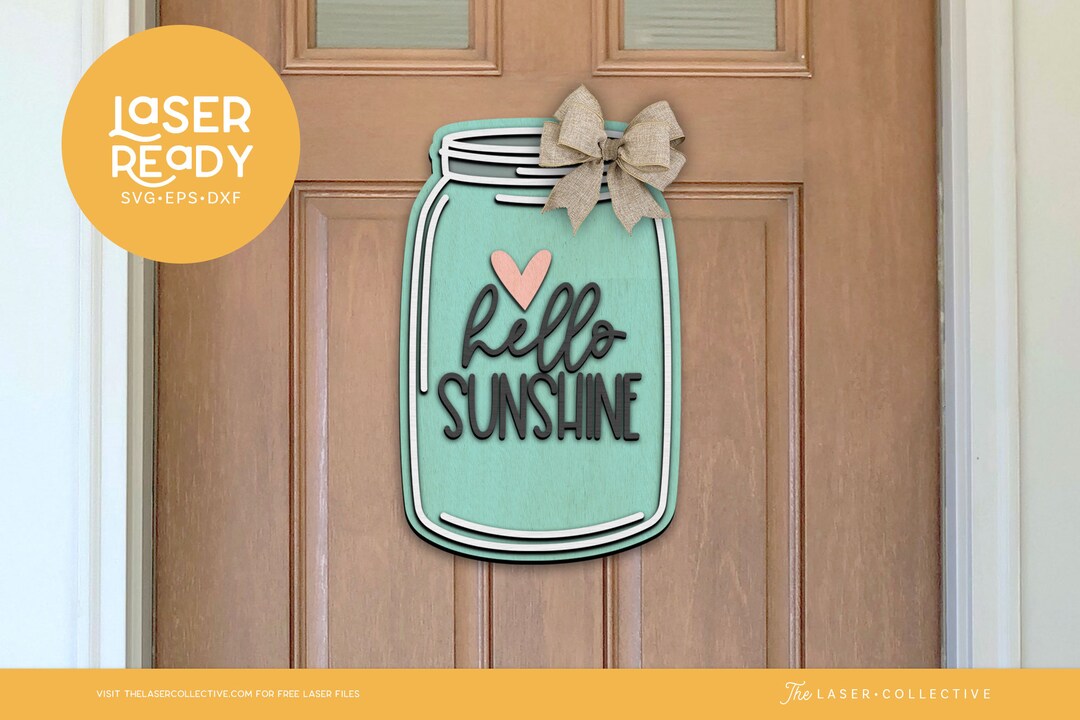 Summer Mason Jar Door Hanger Laser File for Commercial Use - Create a ...
