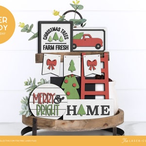 Christmas Laser File Farm Fresh Trees Tray Decor Laser Files