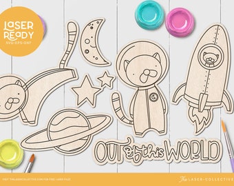 Kit de pintura Archivos láser Space Kids Kit de pintura para niños DIY