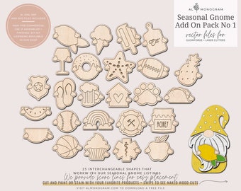 Saisonales Wichtel Add On Pack No 1 | Wichtelschild mit austauschbaren Händen | Weihnachts-Wichtel | SVG Laser Cut Dateien für Glowforge + CNC Maschine
