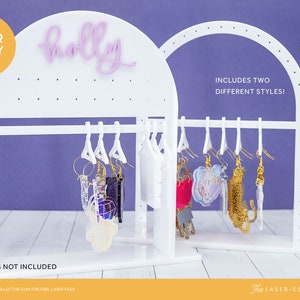 Earring Rack Earring Hanger Displays With 6 Mini Hangers Frosted Acrylic Earring  Holder Miniature Clothing Rack for Earrings 