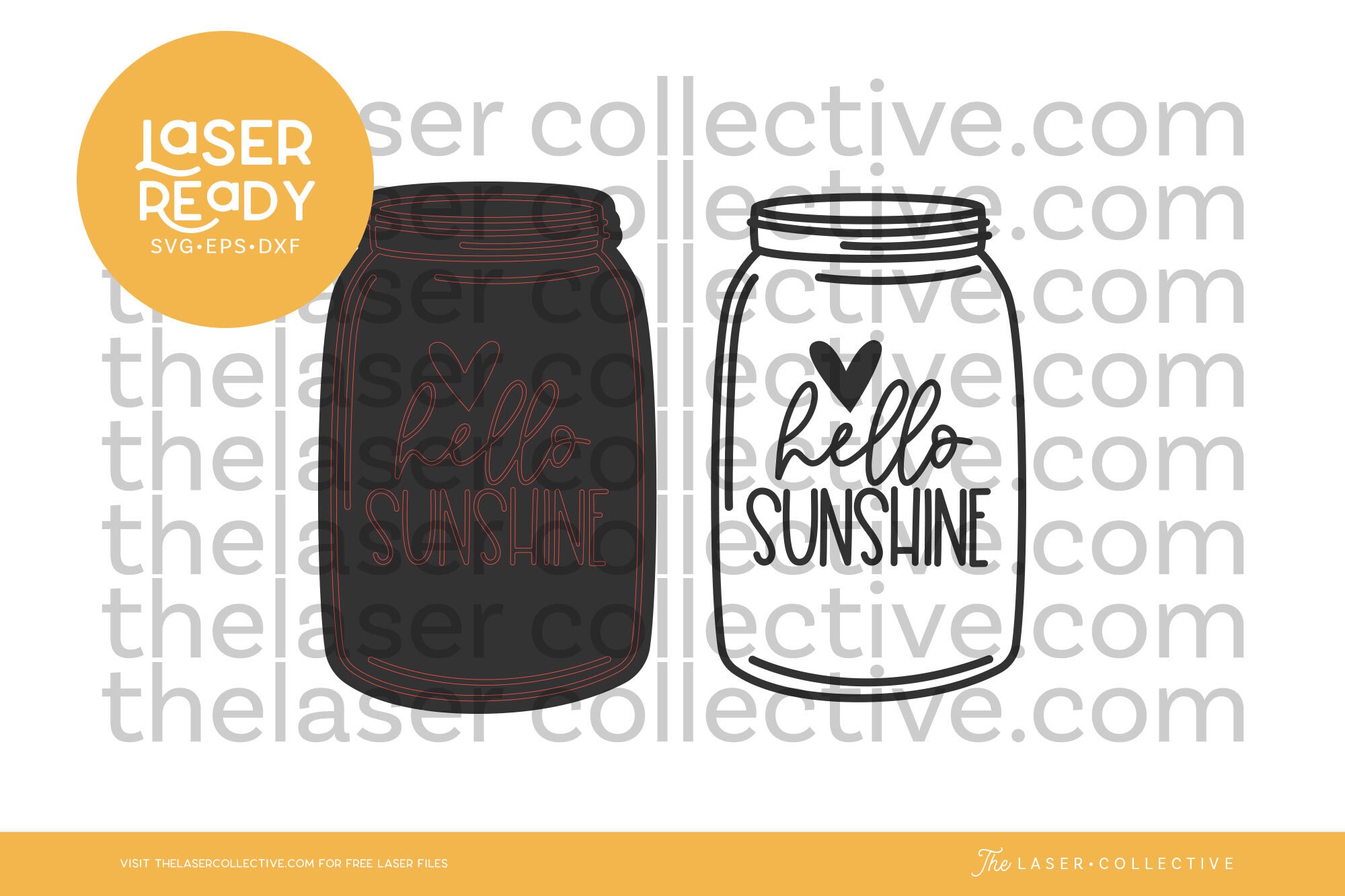 Summer Mason Jar Door Hanger Laser File for Commercial Use - Create a ...