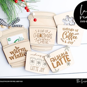 Christmas Gift Card Holder Coffee Gift Card Holder Laser File Paper Cup