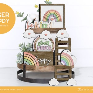 Tiered Tray Laser Files Rainbow Bright