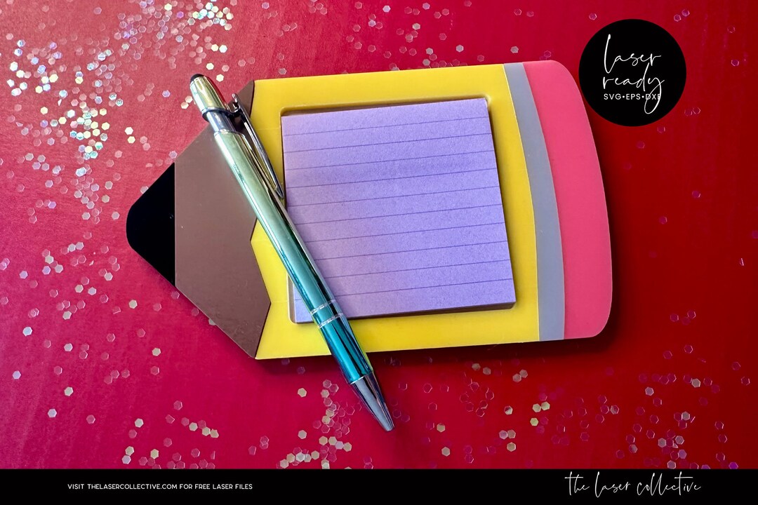 Pencil Sticky Note Holder Laser File - Sticky Note Holder Laser File ...