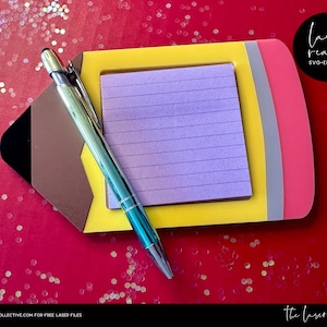 Laserbestand plaknotitiehouder potlood - laserbestand plaknotitiehouder - leraar plaknotitie SVG