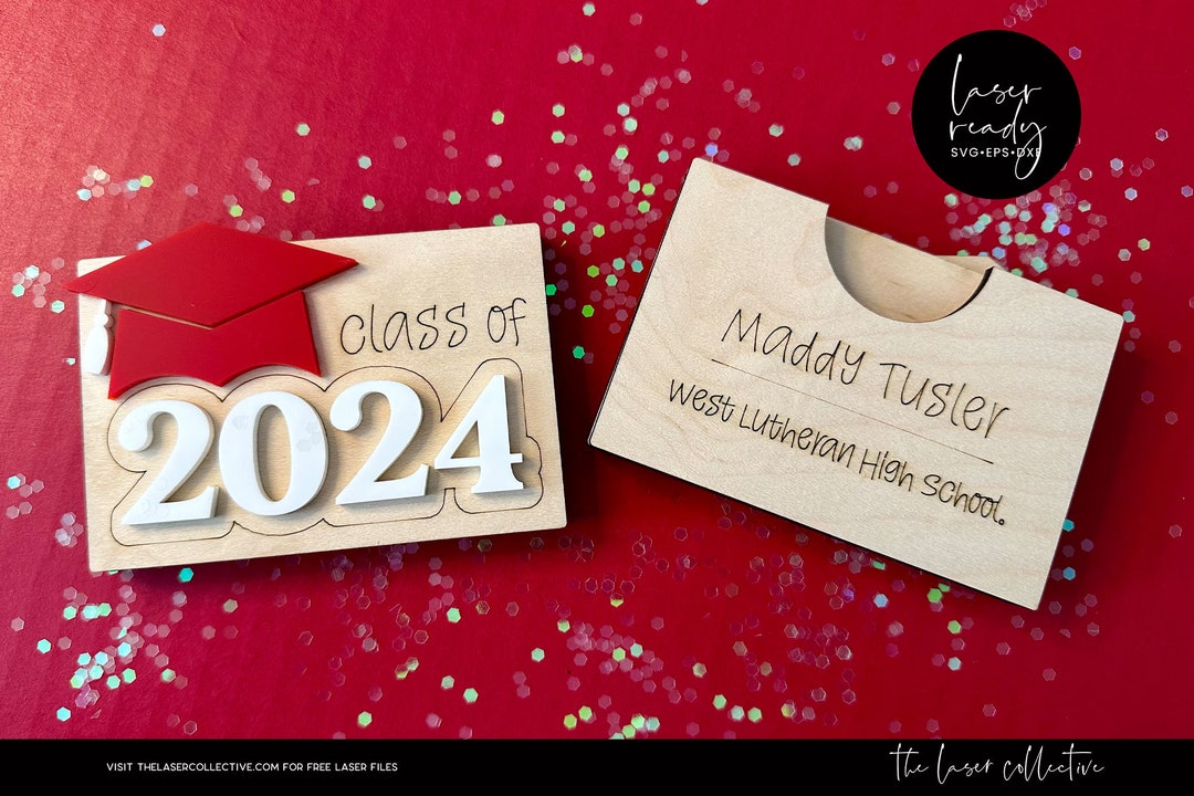 Class of 2024 Gift Card Holder Laser File - Graduation Gift Card Holder ...