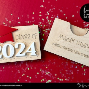 Class of 2024 Gift Card Holder Laser File - Graduation Gift Card Holder Laser File - Graduation SVG - Graduation Gift Card SVG