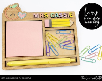 Teacher Laser File for Sticky Note Holder Tray - Teacher Appreciation Gift Laser File - Post It Laser File