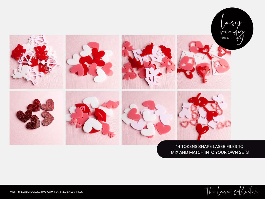 Valentine Reward Jar Token Laser Files - Bundle of Shapes SVG - Kids ...