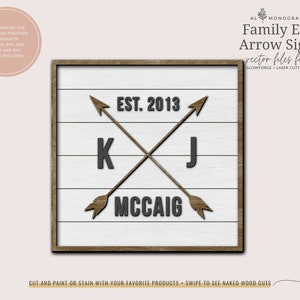 Family Name Sign Laser Cutter File | Glowforge Laser Cut File Sign | Vector Name Sign File