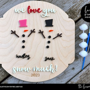 Archivo láser de huellas de nieve - Archivo láser para bebés - Archivo láser navideño - SVG láser de huellas navideñas - SVG listo para láser para Navidad