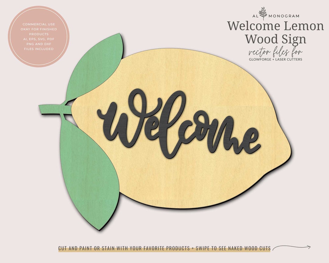 Lemons Sign Welcome Sign | Laser Cut Files | Vector Laser Files ...