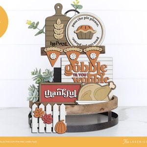 Thanksgiving Tray Decor Laser Files Thankful for Everything - Laser Cutting File for Fall