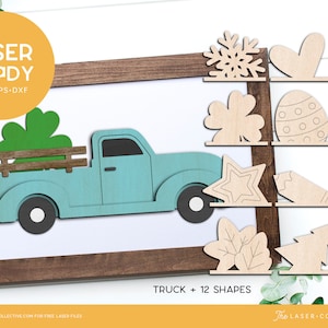 Interchangeable Truck Laser File with Seasonal Inserts Side View