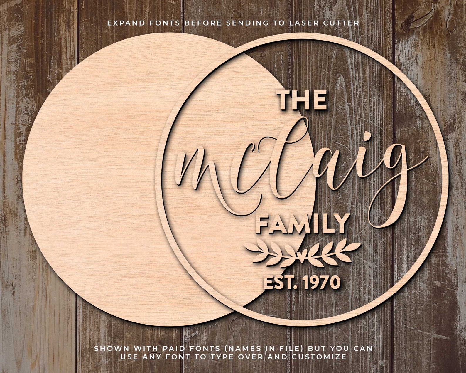 Download Family Established Name Sign SVG Laser Cut Files for ...